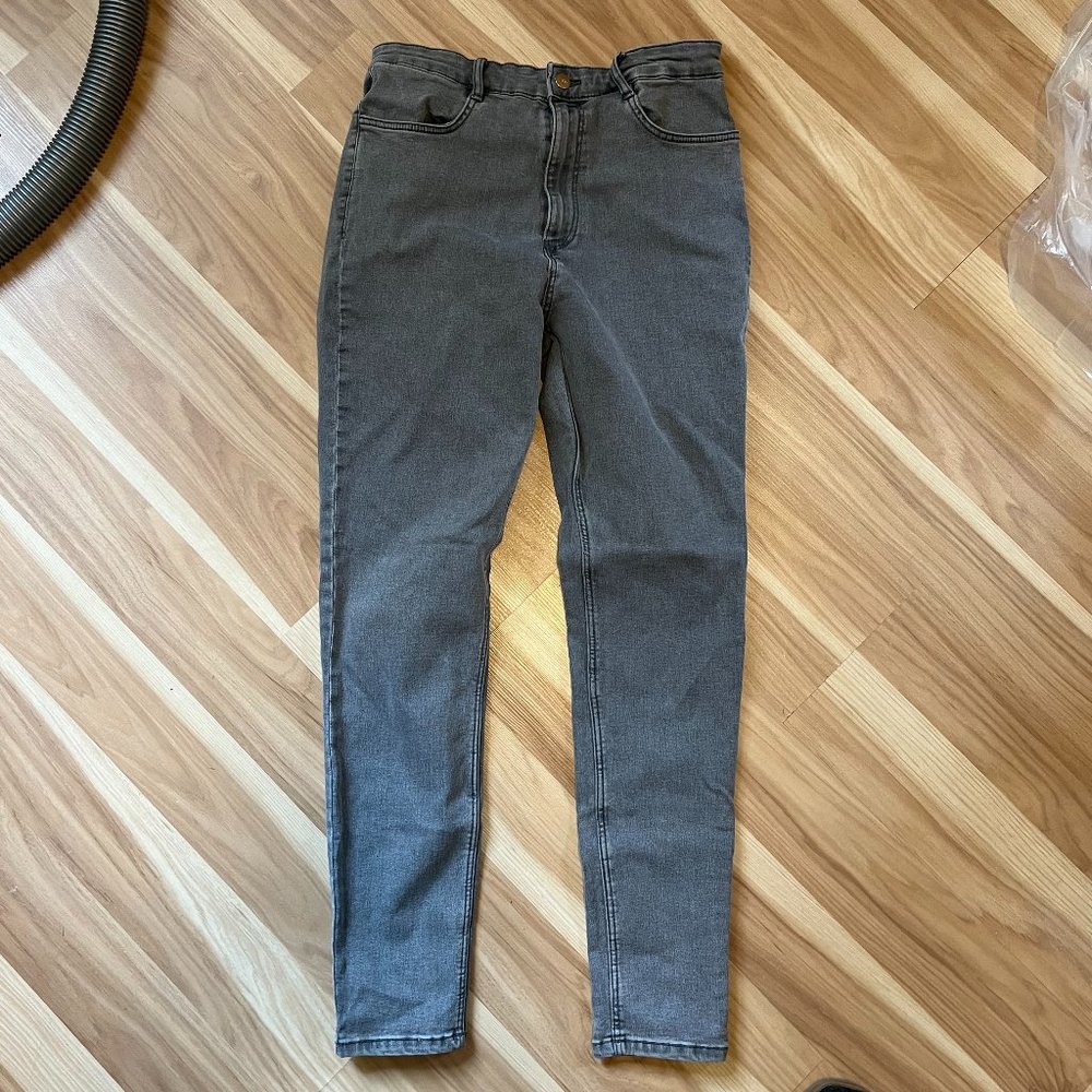 ZARA high waisted stretch skinny jean, slate grey, size EU 44, US12